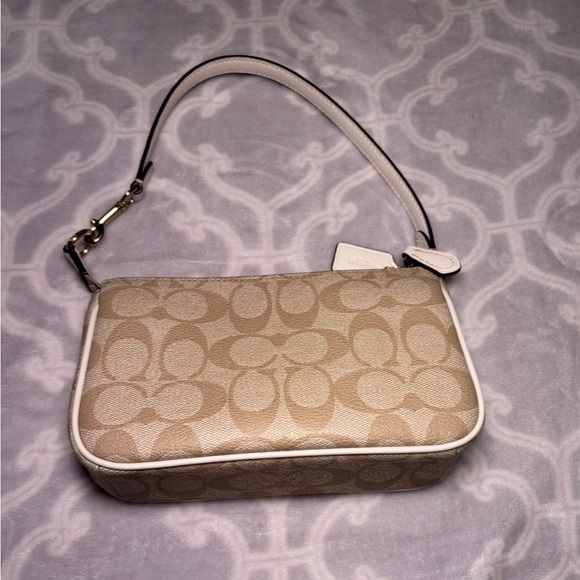 Coach Nolita Mini Purse Tan and White - Picture 4 of 10